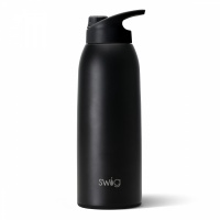 Matte Black 1 Litre Sports Water Bottle By Swig